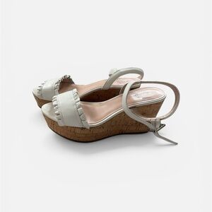 Kate Spade Leather White Wedge Sandals